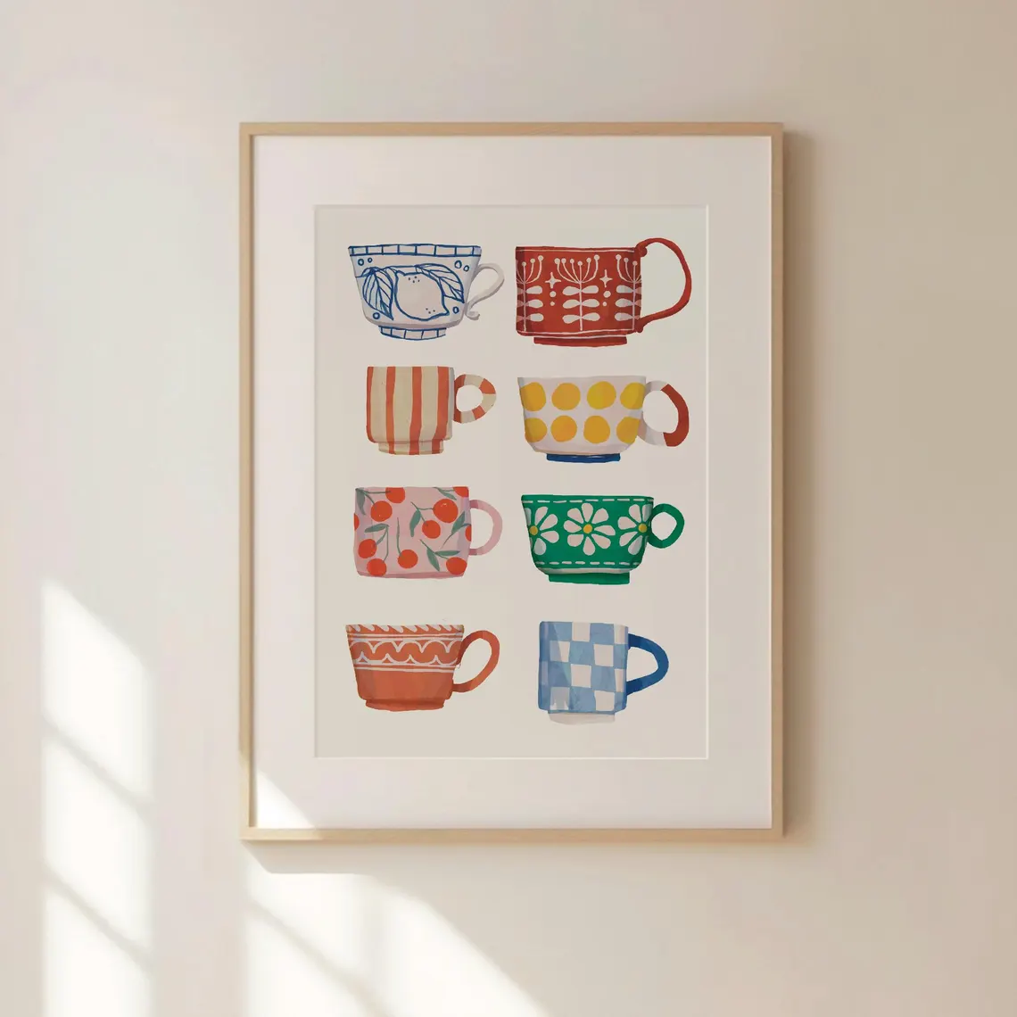 Art Craft Kitchen - Tea Cup Print, Breakfast poster, Coffee