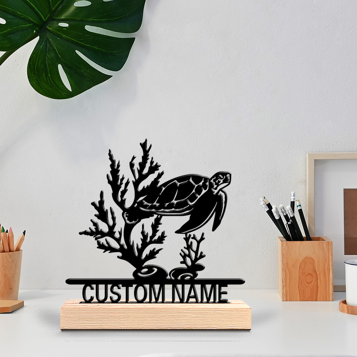 Art Craft Us - 1pc Abstract Sea turtle Custom Letter
