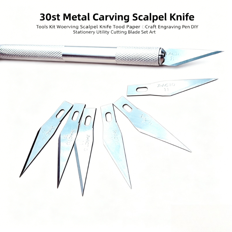 Art Craft Stationery - 30Set Engraving Scalpel Knife Kit Metal