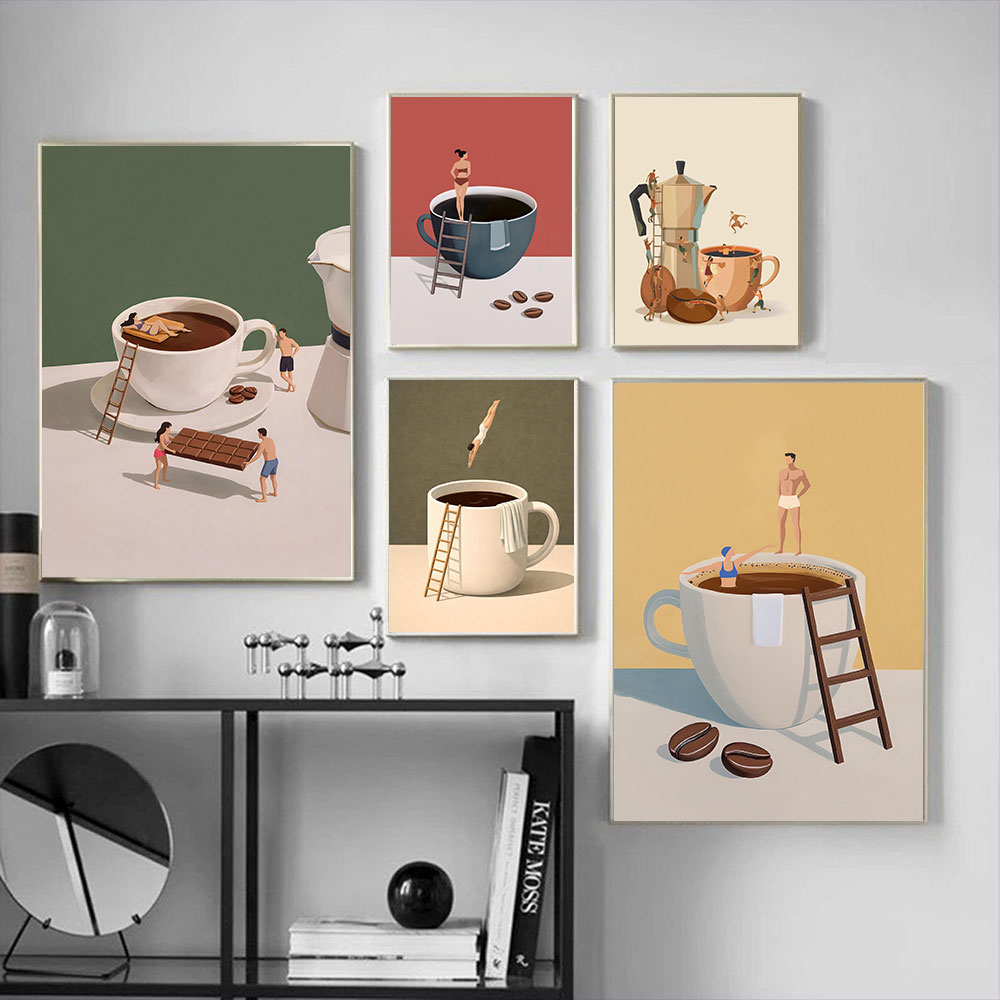 Art Craft Kitchen - 1pc frameless Coffee Adventure Espresso Art