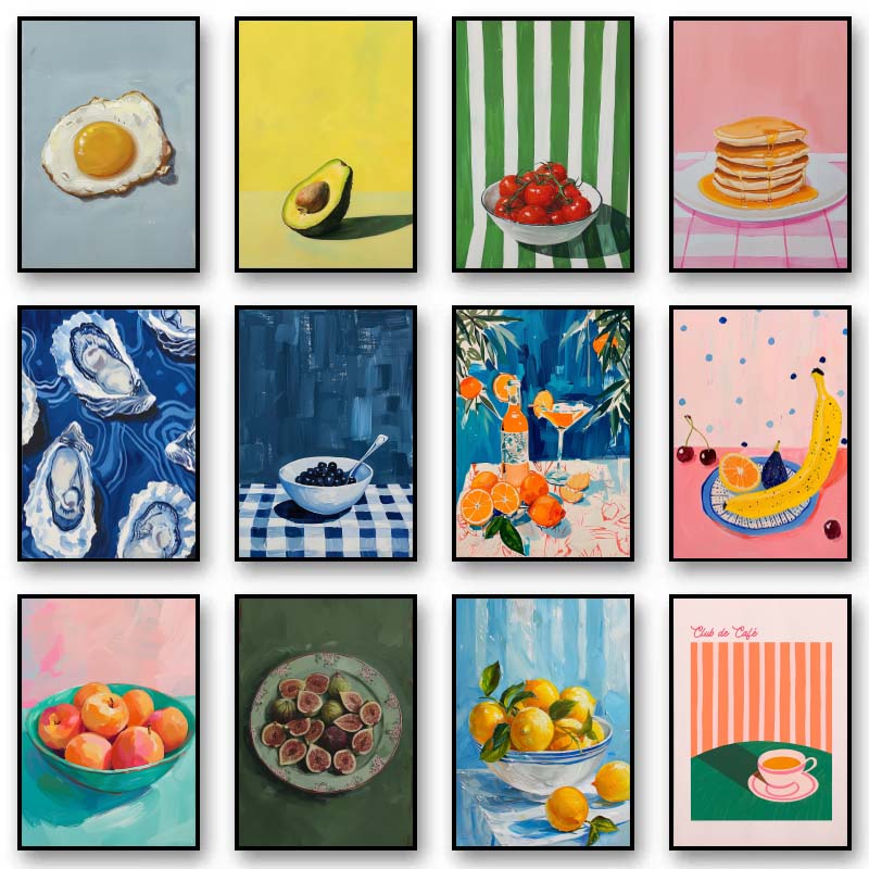 Art Craft Kitchen - Vintage Dining Fruit Orange Avocado Tomato