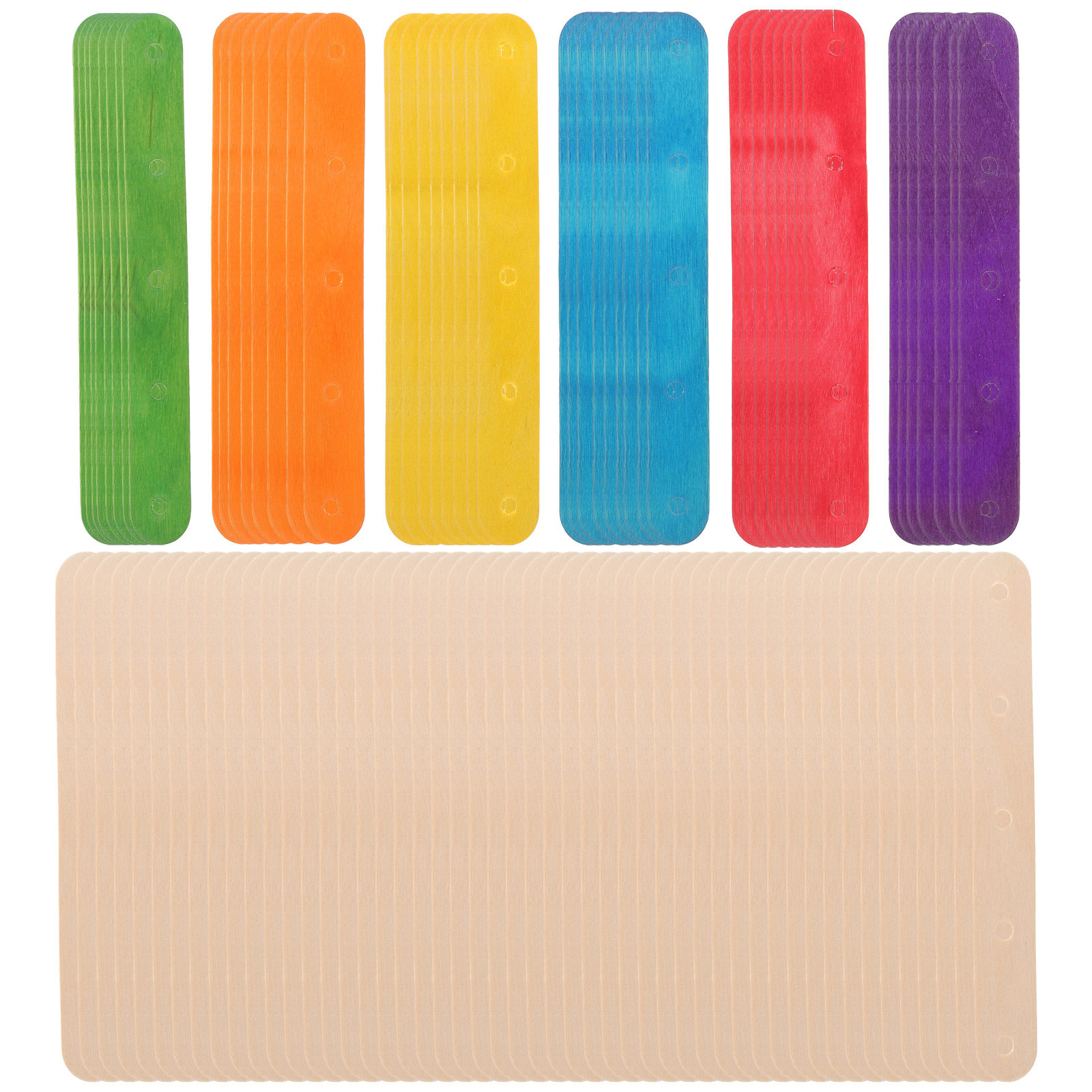Art Craft Jumbo - 100Pcs Wood Craft Sticks Colored Jumbo