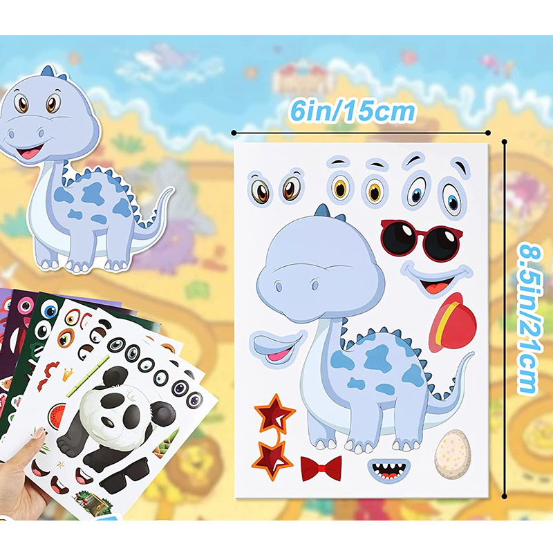 12/24 Sheets Make a Face Stick - Art And Craft Zoo Animals review and price