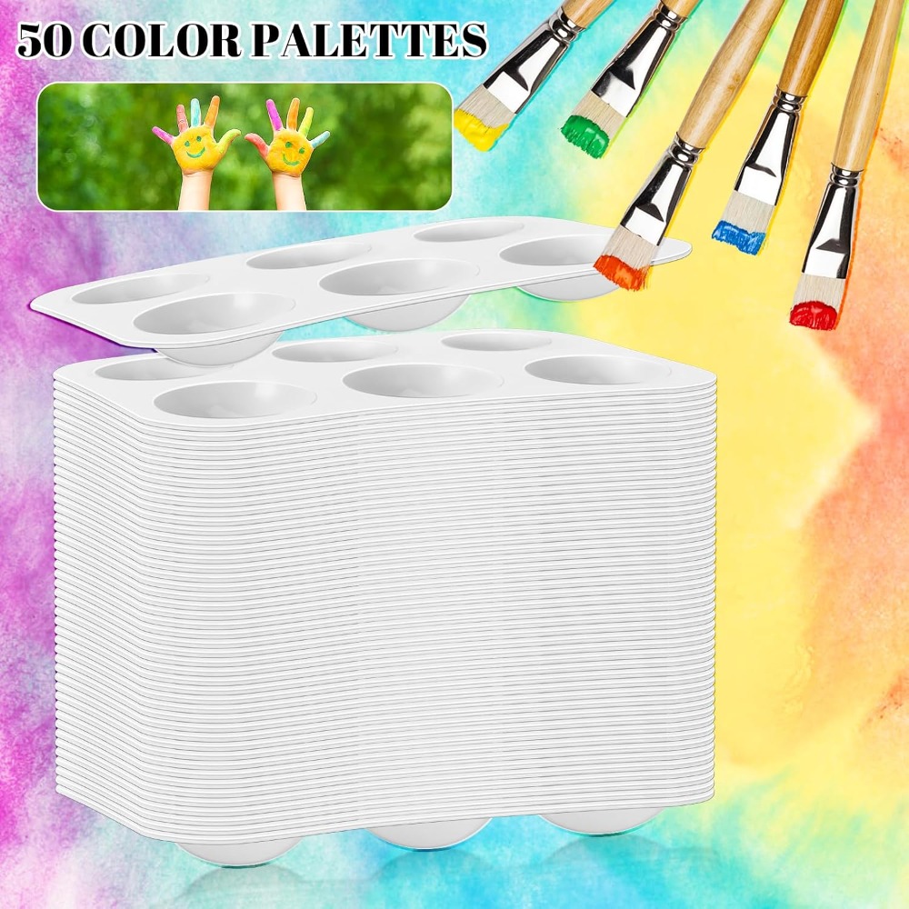 50 Pack 6-Well Plastic Paint P - Art Craft Class review and price