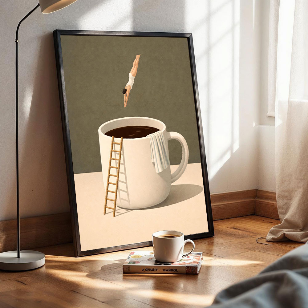 1pc frameless Coffee Adventure - Art Craft Kitchen review and price