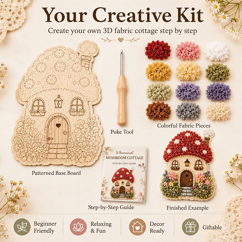 3D Mushroom House Poke Art DIY - Art Craft Us review and price