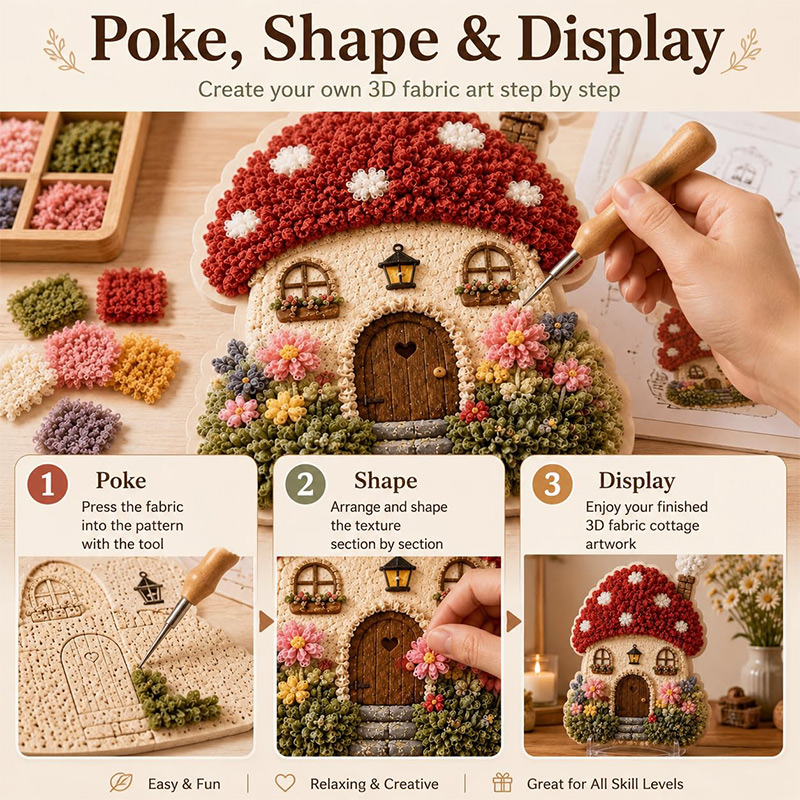 3D Mushroom House Poke Art DIY - Art Craft Us review and price