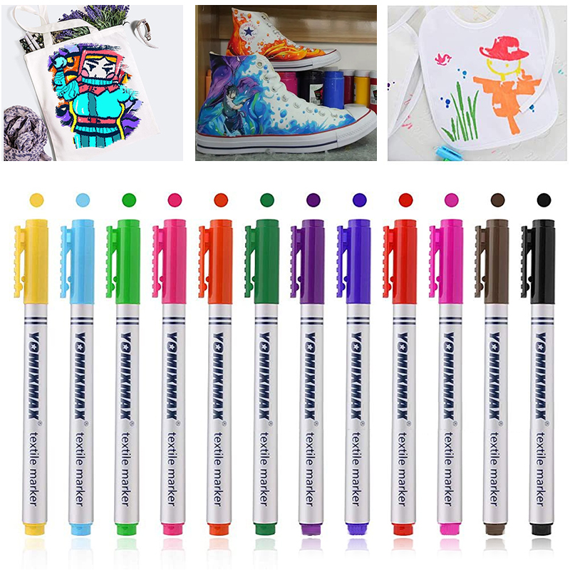 12 Colors Fabric Paint Marker  - Art Craft Stationery review and price
