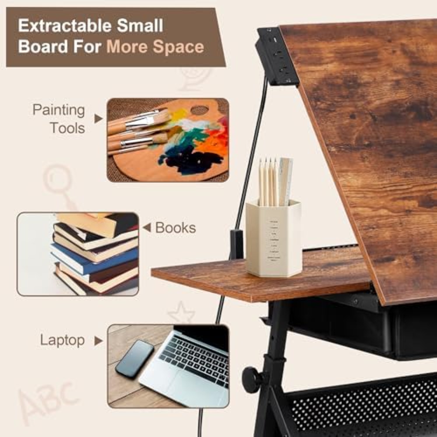 Adjustable Drafting Table with - Art Craft Us review and price