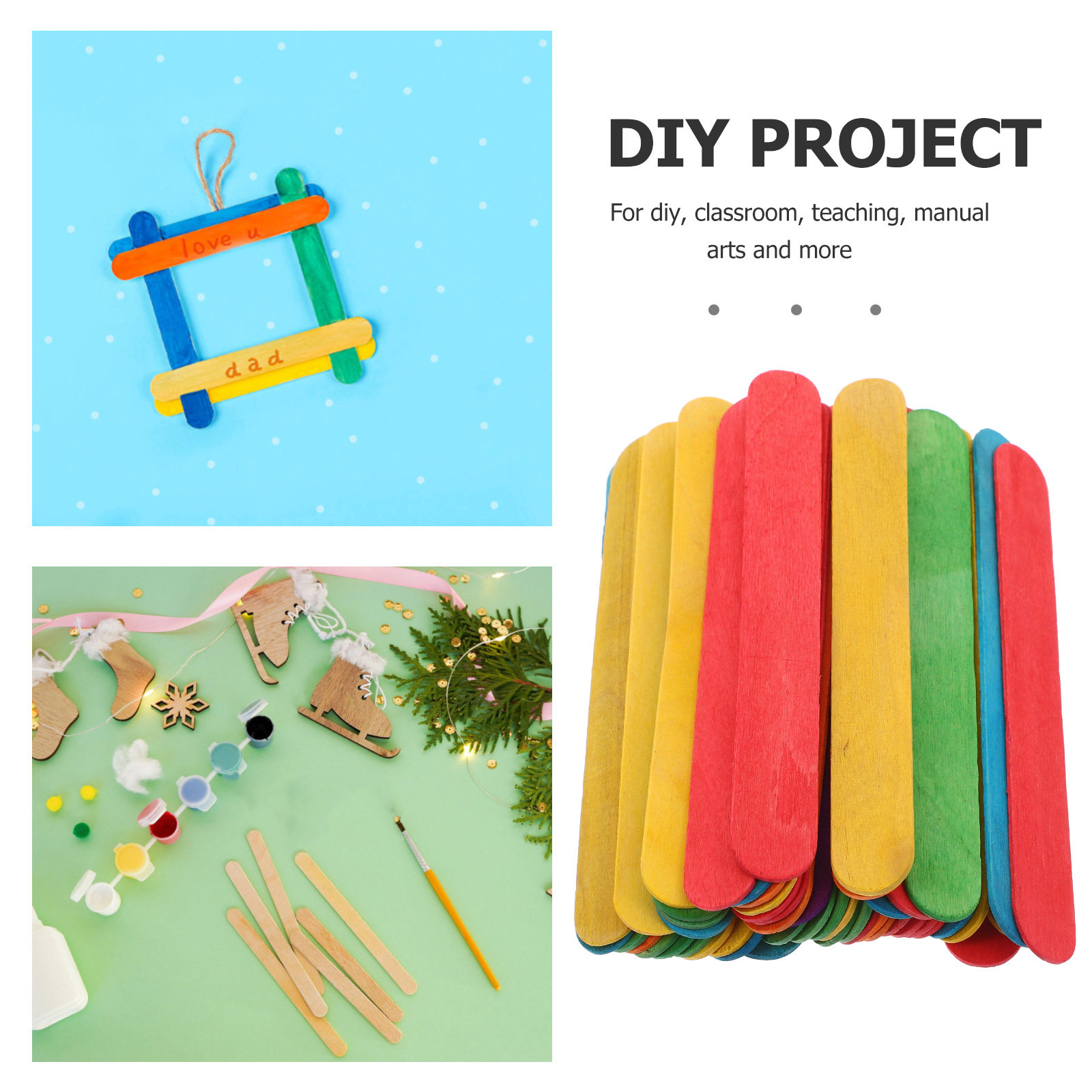 50Pcs Jumbo Colored Ice Pop St - Art Craft Jumbo review and price