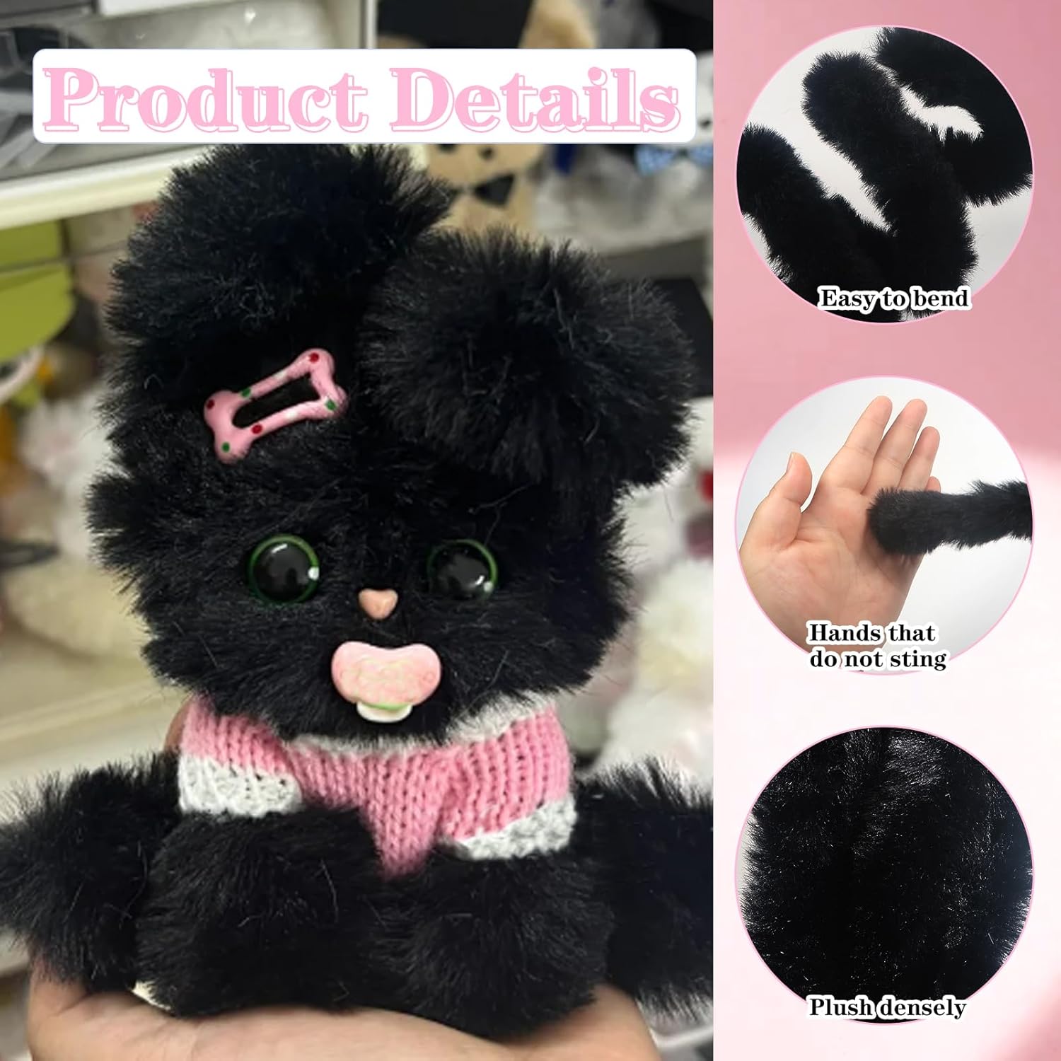 4Pcs Black Pipe Cleaners Craft - Art Craft Jumbo review and price