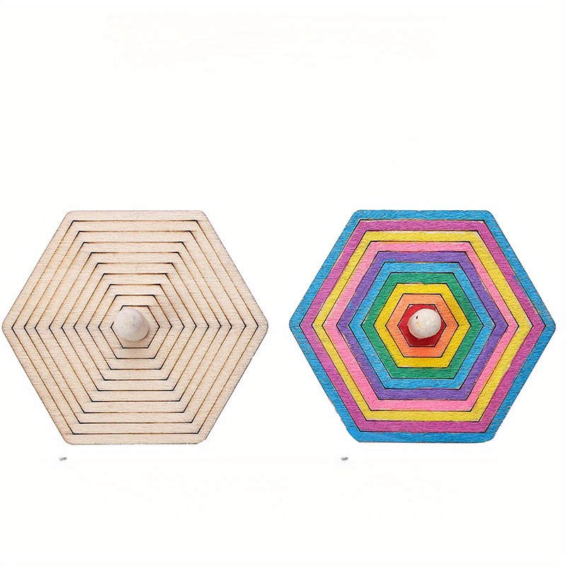 16pcs wooden spinning top craf - Art Craft Ideas For Kids review and price